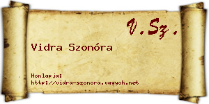 Vidra Szonóra névjegykártya